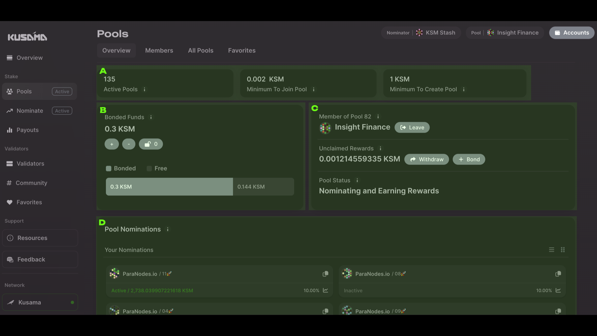 crypto token staking dashboard