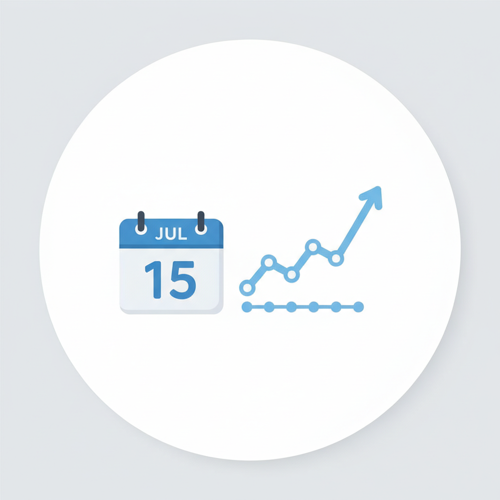 calendar icon daily data contribution graph upward trend stable line